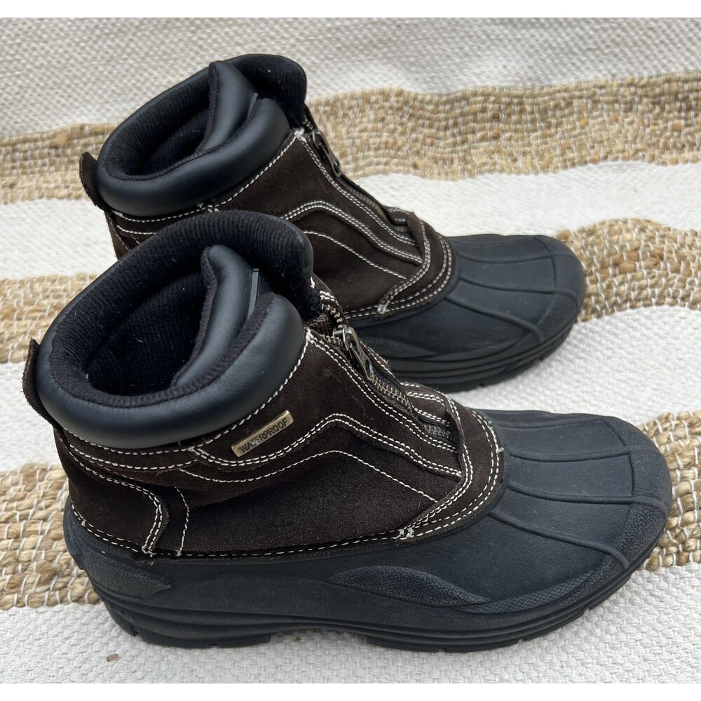 Tamarack Ankle Boots Brown Suede Front Zip Mens 9 Fully Lined